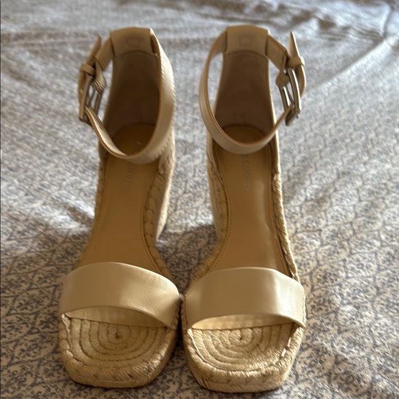 Vince Camuto Shoes - Vince Camuto Cream Espadrille Sandals with Ankle Strap